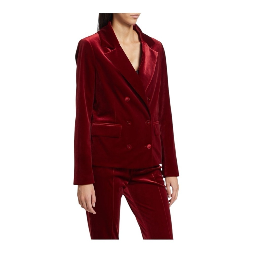 FAVORITE DAUGHTER Amore Velvet Blazer in Maroon NWT - Picture 11 of 11